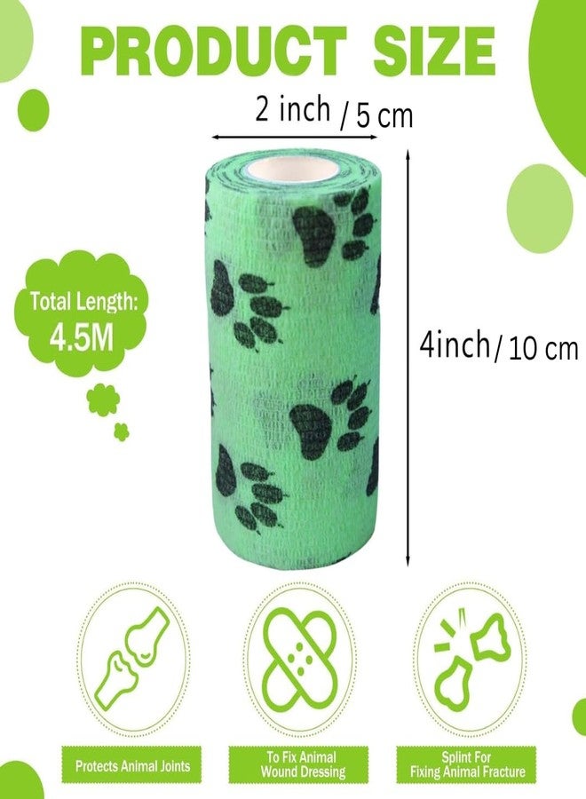 Shopipistic Cohesive Self Adhesive Crepe Bandage Wrap for Dogs Paws, Dog Shoe Bandage Tape, Water Resistant Bandage Roll for Dressing Wounds, Soreness- Multi Design 4.5 Meter, 5 cm x 10 cm, Set of 6 - Image 5